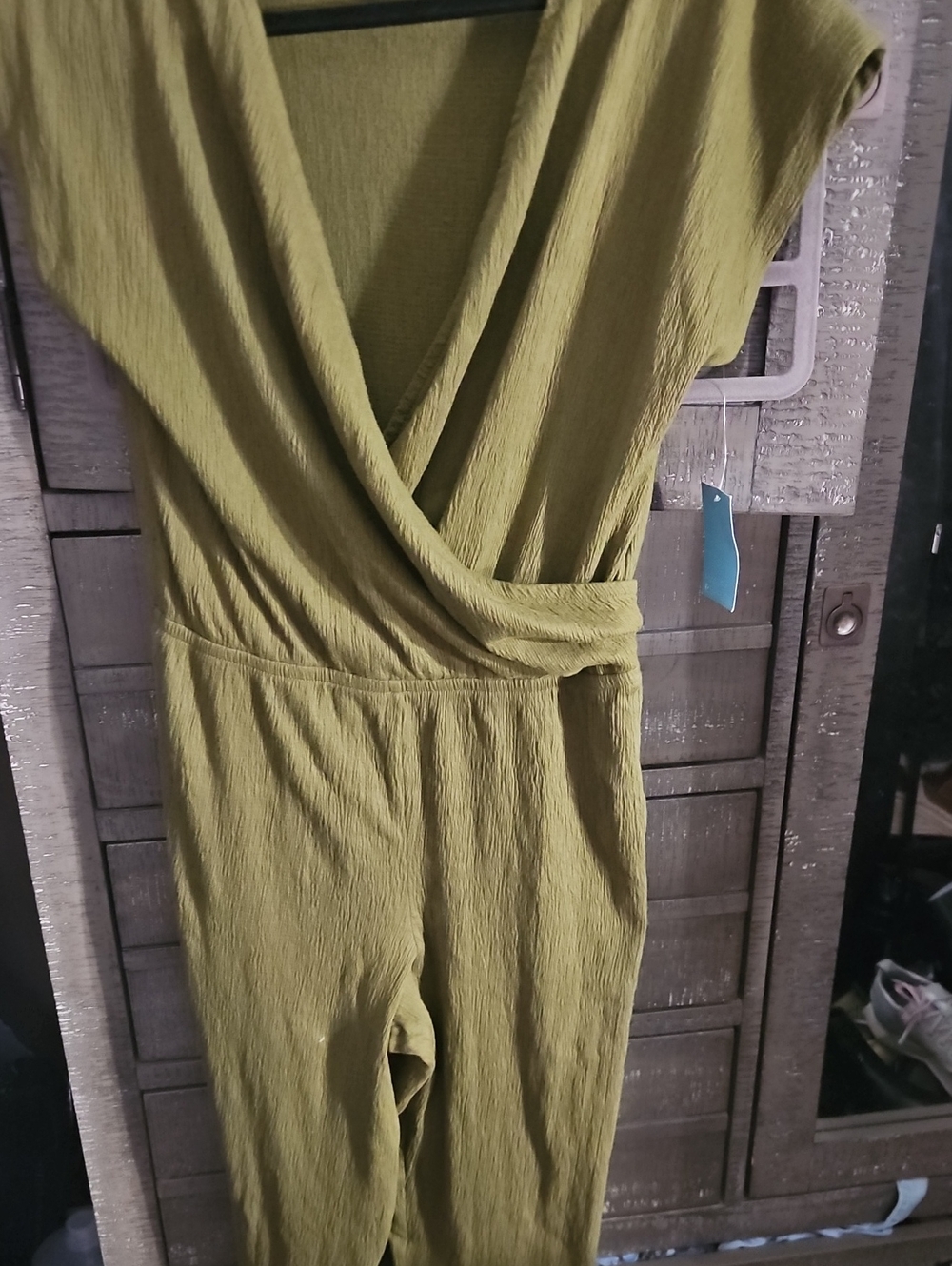 Market & Spruce Olive Wrap-Front Jumpsuit